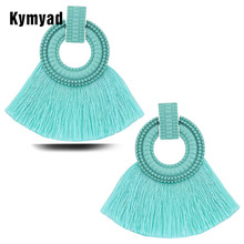 Kymyad Fashion Boho Earrings For Women Temperament Stud Tassel Earrings Circle Pendant Statement Jewelry Gift Ear Accessories 2024 - buy cheap