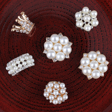 Botones de diamantes de imitación hechos a mano, flor Vintage, adornos de perlas de cristal, reverso plano, flor, centro de suministros para manualidades, 30 Uds. 2024 - compra barato