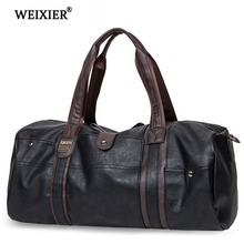 Fashion PU Leather Men's Travel Bags Luggage & Travel Bag Men Carry On Duffel Bag Weekend Bag Big Tote Handbag New 2024 - buy cheap