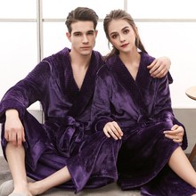 Long and thick winter bathrobe for men and women 2024 - compre barato