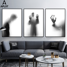 Черно-белые дымчатые картины на холсте постер картина модный грустный мужской мальчик настенное искусство домашний декор для гостиной офиса комнаты 2024 - купить недорого