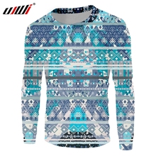 UJWI Geometric Flower Man Sweatshirt 3D Blue Patterns Printed Long Sleeve Pullover Suppliers Men's Creative Clothing 2024 - buy cheap