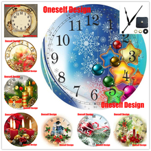 top Christmas gift 5d diamond painting clock Christmas DIY diamond embroidery sale 5d diamond mosaic sale clock Christmas clock 2024 - buy cheap