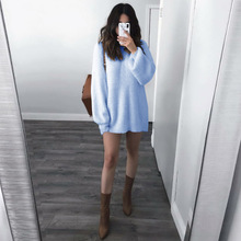 Women Autumn Winter Knitted Sweater Long Sleeve Loose Thick Warm Pullover Solid Casual Jumper Sweaters Plus Size 5XL 6Q2299 2024 - buy cheap