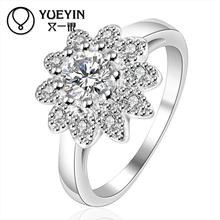 Zircon ring Wholesale silver plated wedding rings for women engagement Bridal jewelry anelli donna Inlaid Crystal Trendy 2024 - buy cheap