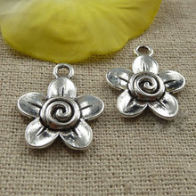 120 pieces tibetan silver flower charms 23x19mm #4049 2024 - buy cheap