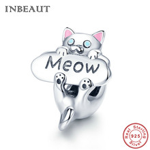 INBEAUT New Big Sale,925 Sterling Silver Cute Pink Cat Beads,Lovely Animal Charm S925 fit Brand  Bracelet Jewelry Making 2024 - buy cheap