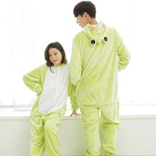 Women Kigurumi Green Frog Pajamas Sets Flannel Animal Hood Pajamas Adult Winter Onesies Nightie Pyjamas Sleepwear Homewear 2024 - buy cheap