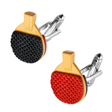 Fashion jewelry sports men black red table tennis racket cufflinks French shirt sleeve cuff links 2024 - buy cheap