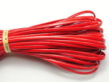 10 metros rojo plano cuero sintético suave joyería cordón 3x1mm 2024 - compra barato