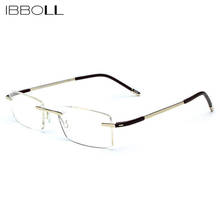 ibboll Luxury Brand Rimless Glasses Transparent Optical Frames Men Eyeglasses Fashion Mens Metal Eyewear Frame Male Oculos 7540 2024 - buy cheap
