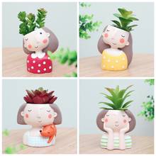 2018 Succulent Plant Pot Cute Girl Flower Planter Flowerpot Create Lovely Little Princess Home Garden Bonsai Pots 2024 - buy cheap