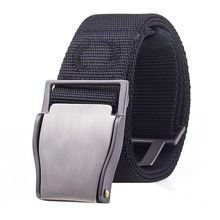 2019 new Safety Alloy Insert buckle canvas belt high quality weaving Nylon Men belt solid color casual Men and Women cowboy belt 2024 - buy cheap