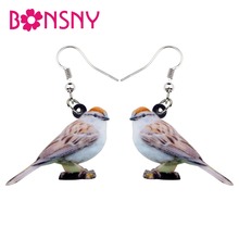 Bonsny-Chipping Sparrow para mujer y niña, gran caída larga, joyería de animales de dibujos animados, regalo para adolescentes a granel 2024 - compra barato