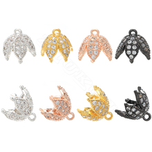 ZHUKOU 2019 New Fashion charms for jewelry making VM11 Cubic Zirconia mini flowers charms for women Necklace Elegant pendants 2024 - buy cheap
