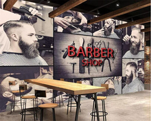 Large custom wallpaper 3D stereoscopic modern hairdressing fashion barbershop background wall painting 3d wallpaper beibehang 2024 - buy cheap