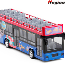 Bus Model Sightseeing Open-Top Car Alloy Model City Express High Speed with Realistic Sound And Light Full Back Kids Toys 2024 - buy cheap
