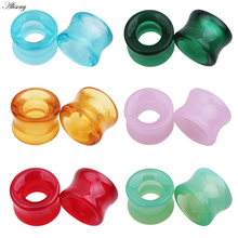 2Pcs Stone Ear Tunnel Plugs Mixed Styles Hollow double Flared Ear Flesh Gauges Piercing Ear Expander Stretcher Unisex Jewelry 2024 - buy cheap