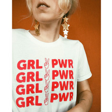 Grl Pwr футболка Повседневная женская футболка с круглым вырезом и графическим рисунком Женская футболка Tumblr хипстер гранж Хлопковая женская футболка 2024 - купить недорого