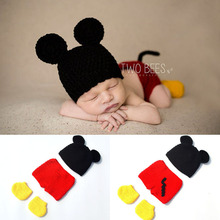 Newborn Mickey Photo Props Baby Infant Boy Mickey Hat Diaper Cover & Shoes Outfit Newborn Cartoon Photography Props H284 2024 - buy cheap