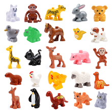 Dinosaur Zoo Animal cat pig DIY Accessories Educational Toys For Children Gift Big Building Blocks Compatible Big Size Brick 2024 - buy cheap