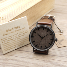 Relógio casual com ponteiro de madeira bobo bird, relógios de pulso, peças de tempo para homens e mulheres, de quartzo, relógio masculino e feminino 2024 - compre barato