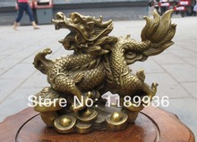 Chinese Folk Classic pure Brass Carved ruyi Wealth Dragon Lucky feng shui statue 2024 - buy cheap