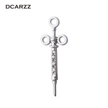 Metal Syringe Pin Medical Injection Funny Charms Crystals Brooches for Women Nurse's Day Gift Doctor Medical Jewelry Wholesale 2024 - buy cheap