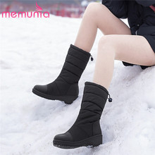 MEMUNIA 2020 plus size 44 women snow boots pu +Down Waterproof non-slip keep warm flat platform shoes half women's winter boots 2024 - buy cheap