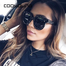 Cooyoung óculos de sol de pentagrama luxuoso, óculos de sol masculino e feminino fashion de marca 2018 2024 - compre barato