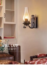 wall lamp Glass wall lamp of the head of a bed Ted industrial wind restoring ancient ways bar lamps and lanterns 2024 - buy cheap