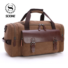 Scione Men Large Capacity Canvas Crossbody Travel Bags Practical Weekend Luggage Duffel Bag Women High Quality Shoulder Handbag 2024 - buy cheap