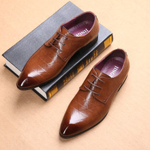 New Fashion Male wedding Business dress Men Pointed Toe Oxfords Man office dress leather shoes 2021 2024 - buy cheap