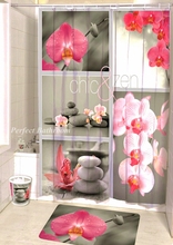 180*200 cm moth orchid curtain  polyester high-definition printing waterproof mildew shower curtain 2024 - buy cheap