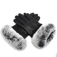 JKP Women's New 100% Authentic Real Sheepskin With Rabbit Fur Gloves Female Sheepskin Slim Touchable Fashion Gloves ST18-03 2024 - buy cheap