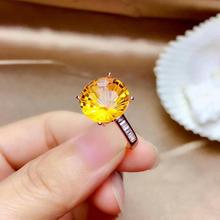 shilovem 925 sterling silver Piezoelectric citrine Rings fine Jewelry  trendy wedding bands open new 12*12mm  mj1212022agj 2024 - buy cheap