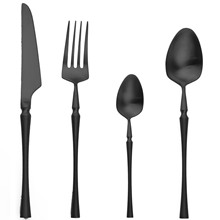 Black Dinnerware 18/10 Stainless Steel Cutlery Set Western Food Tableware Luxury Fork Teaspoon Knife Cutlery Set Drop shipping 2024 - buy cheap