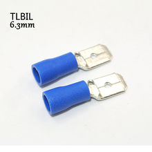 10PCS Blue Male 6.3mm Spade Connector Insulated Crimp Terminals 2024 - buy cheap