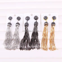 3Pairs ZYZ298-2542 Fashion Dangle Earrings Metal Tassel Long Earrings For Women Gold/Silver/Black Fashion Jewelry 2024 - buy cheap