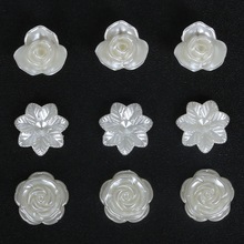 Mulit, artesanato de tamanho marfim cor de marfim, cabochão imatação de plástico abs flor de pérola, para faça você mesmo joias contas & artesanato decoração de telefone 2024 - compre barato