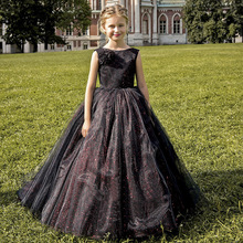 Детское праздничное платье принцессы ей удары хвостом и показывал ее черная Пышная юбка с блестками, во-первых, платье для девочки на день рождения 2024 - купить недорого