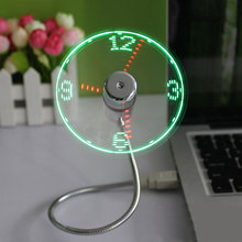 USB Gadget Durable Adjustable Mini Flexible Fan LED Light USB Fan Time Clock Desktop Clock Cool Gadget Time Display 2024 - buy cheap