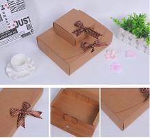 10pcs High Quality Brown Gift Boxes,Kraft Present Box with ribbon,Cardboard Packaging Box Carton,Small/Large Paper Storage Boxes 2024 - buy cheap