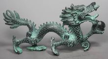 Collection Chinese Folk Old Copper Handwork Dragon Statue 2024 - buy cheap