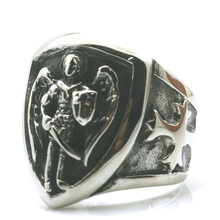 Size 7 To Size 15 Newest Mens Cross 316L Stainless Steel Cool Angel SAINT MICHAEL PROTECT US Ring Newest 2024 - buy cheap