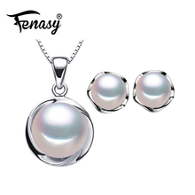FENASY Pearl Jewelry Sets natural freshwater flower pearl Pendant Necklace 925 Sterling Silver stud earrings cute pearl earrings 2024 - buy cheap