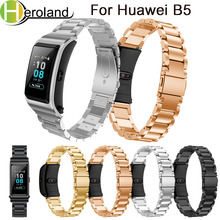 Aço inoxidável para huawei b5 pulseiras de relógio inteligente pulseira de luxo para huawei b5 pulseira pulseira de pulso acessórios preto 2024 - compre barato