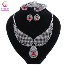 Fashion Party AccessoriesJewelry Set African Wedding Beads Silver Color Crystal Necklace Set African Beads Jewelry set 2024 - buy cheap
