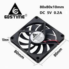 10 Pcs Gdstime 80 2Pin 8010 s mm 5 V DC Burshless Computador 80mm * 10mm PC Cooler ventilador de refrigeração 8 cm 80mm x 10mm 2024 - compre barato