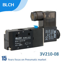 BLCH пневматический 3-позиционный 2 позиционный воздушный направленный Контроль Электромагнитный клапан 3V210-08 3V210-06 DC12V DC24V AC110V AC220V 2024 - купить недорого